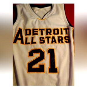 Detroit All Stars #21 JERSEY BOYS Kids Large Blue Yellow Basketball Sleeveless